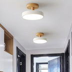 Bela LED Plafondlamp | Hout, Compact Ontwerp 18cm