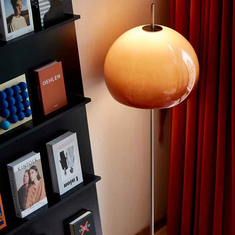 Modern Retro Mushroom Glass 2-Light Floor Lamp for Living Room