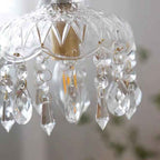 Antique-Inspired Floral Crystal Single Pendant Light