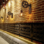 Retro Industrial Iron Wall Sconce Lamp with Single Pulley Light