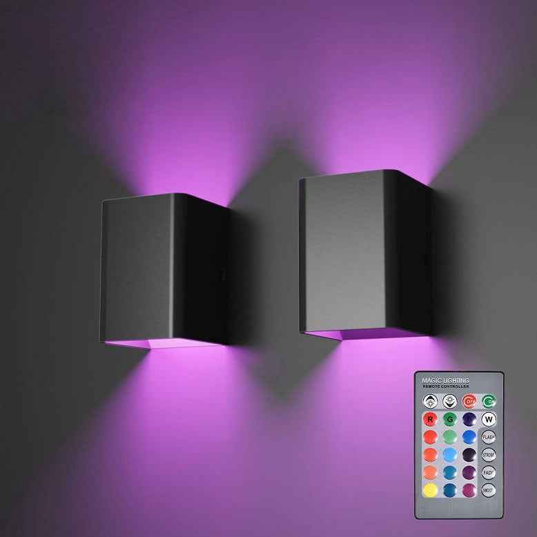 Contemporary Square Aluminum RGB LED Wall Light