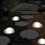 LED Outdoor Landscape Light - Solar Pebble with Sandblasted Glass Design