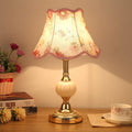 Vintage Nordic Floral Glass Table Lamp with Single Light