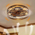 Nordic Industrial Wrought Iron 4-Light Flush Mount Ceiling Fan with Invisible Design
