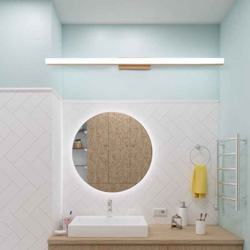 Nordic Minimalist Wooden LED Wall Sconce - Long Strip Vanity Light