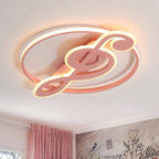 Nordic-Inspired LED Flush Mount Ceiling Light with Creative Music Notes Design