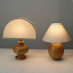Vintage Solid Wood Table Lamp with Wabi-Sabi Design - Japanese Style, 1-Light
