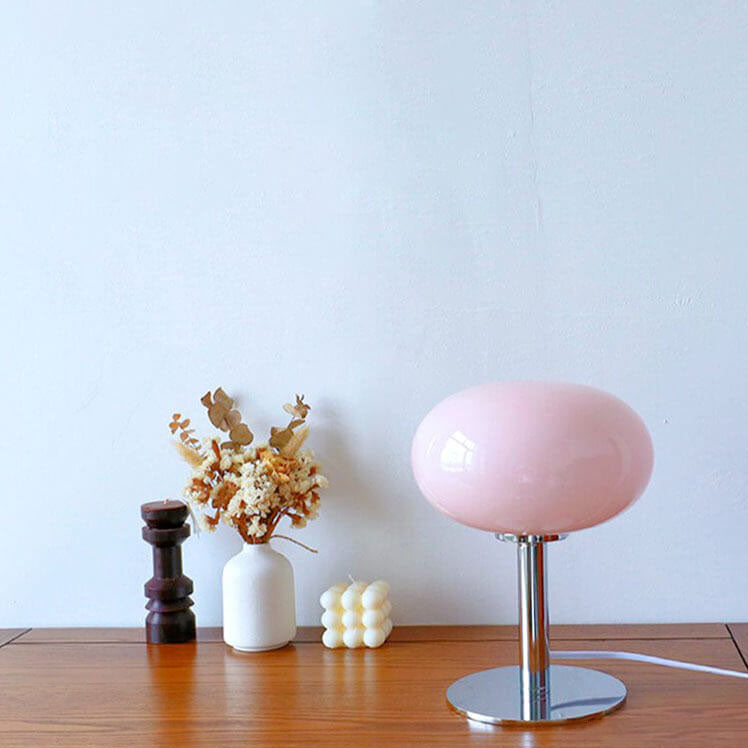 Nordic Vintage Round Glass Table Lamp 1-Light