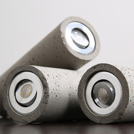 Modern Industrial Cylindrical Cement Pendant Light with Rough Texture - 1-Light Fixture for Living Room