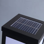Contemporary Solar-Powered Square Column Outdoor Pathway Light - Waterproof Design