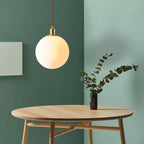Scandinavian Minimalist White Orb Single Pendant Light