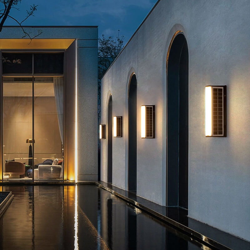 Contemporary Waterproof Outdoor Garden Wall Light with Long Acrylic Solar LED
