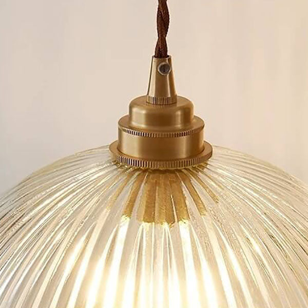 Contemporary Clear Glass Dome Pendant Light with Single Bulb