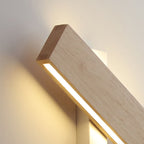 Minimalist Japanese Rectangular Log LED Wall Sconce Lamp with Rotatable Design