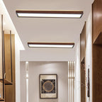 Walnut LED Flush Mount Ceiling Light in Japanese Minimalist Log Design