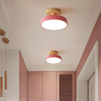 Bela LED Plafondlamp | Hout, Compact Ontwerp 18cm