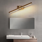 Nordic Minimalist Beechwood and Copper Cylinder LED Wall Sconce for Bathroom and Living Room