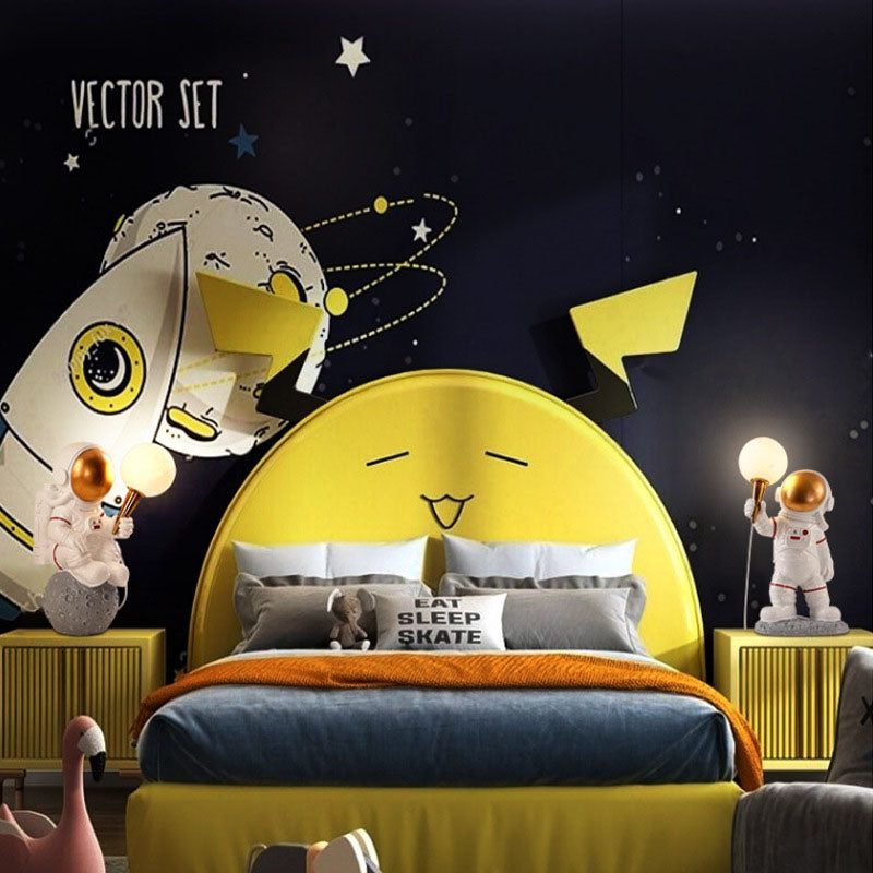 Modern Cartoon Astronaut Wall Sconce Lamp – 1-Light Resin & ABS Design for Bedroom