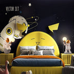 Modern Cartoon Astronaut Wall Sconce Lamp – 1-Light Resin & ABS Design for Bedroom