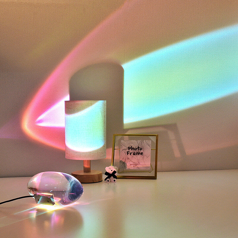Modern Crystal LED Projection Table Light | USB Powered