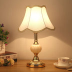 Vintage Nordic Floral Glass Table Lamp with Single Light
