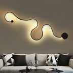 Contemporary Curved LED Wall Sconce Lamp in Long Aluminum Snake Design