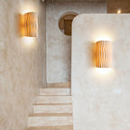 Nordic Textured Half-Cylinder LED Wall Light | 2-Light