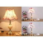 Vintage Nordic Floral Glass Table Lamp with Single Light