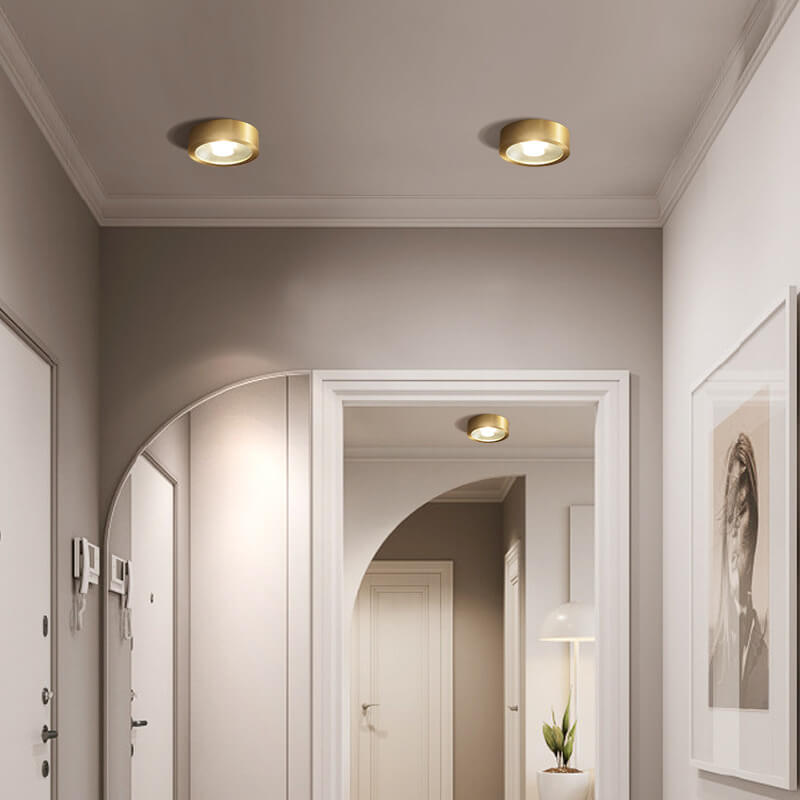 Nordic Style Ultra-Thin All-Copper LED Flush Mount Light