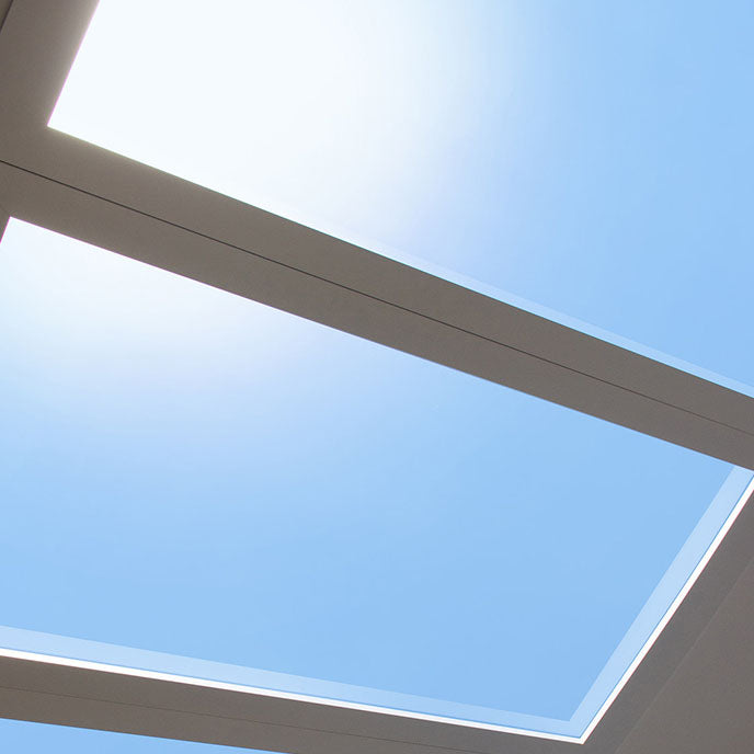 Contemporary Minimalist Blue Sky Metal LED Flush Mount Ceiling Light for Living Room