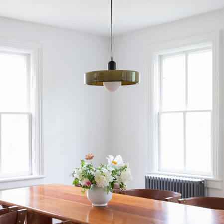 Retro Colorful Glass Dish 1-Light Pendant Lamp