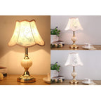 Vintage Nordic Floral Glass Table Lamp with Single Light