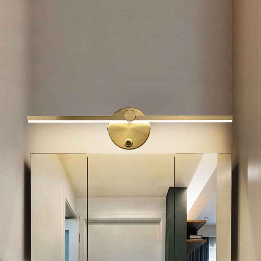 Nordic Minimalist Aluminum LED Wall Sconce with Long Bar Mirror Design
