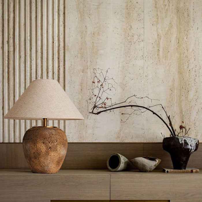 Contemporary Shabby Chic Cone-Shaped Fabric and Ceramic 1-Light Table Lamp for Bedroom