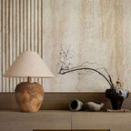 Contemporary Shabby Chic Cone-Shaped Fabric and Ceramic 1-Light Table Lamp for Bedroom
