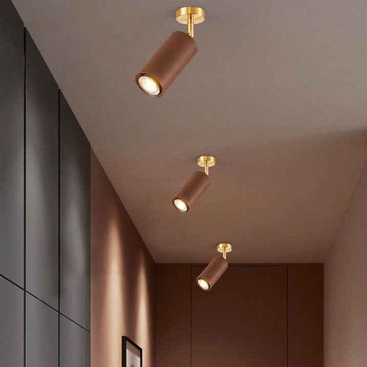 Nordic Minimalist Walnut Wood Linear Track LED Ceiling Light - Available in 1, 2, 3, or 4 Lights