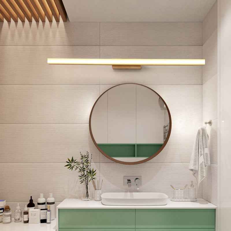 Nordic Minimalist Wooden LED Wall Sconce - Long Strip Vanity Light