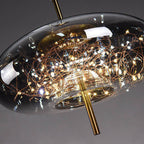 Modern Scandinavian Oval Glass Cylinder Pendant Light - 1-Light Fixture for Bedroom