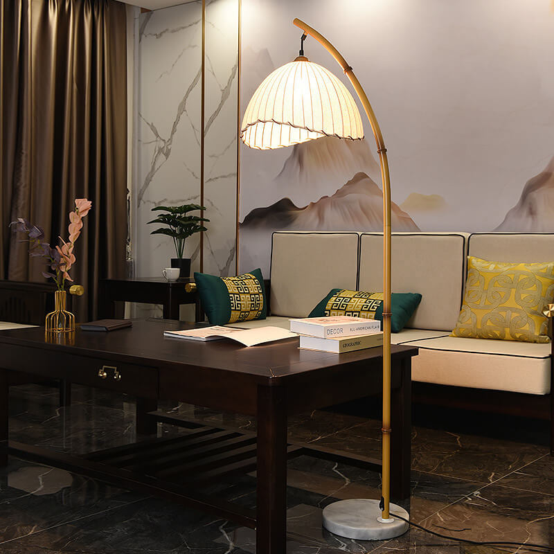 Vintage Zen Bamboo Pole 1-Light Floor Lamp