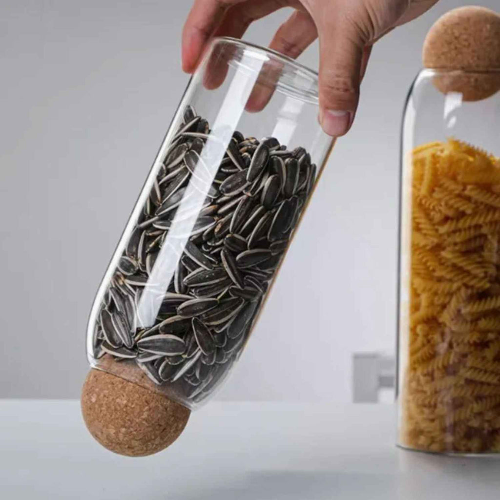 Bela Glass Container Set | Natural Cork Lids, 3 Sizes