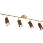 Nordic Minimalist Walnut Wood Linear Track LED Ceiling Light - Available in 1, 2, 3, or 4 Lights