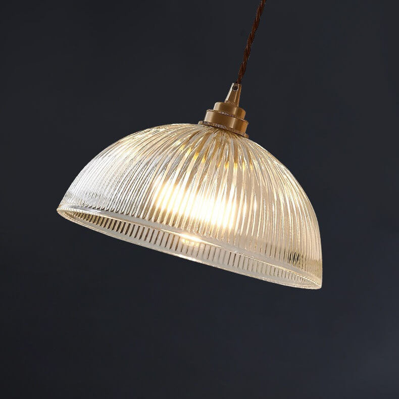 Contemporary Clear Glass Dome Pendant Light with Single Bulb
