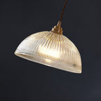 Contemporary Clear Glass Dome Pendant Light with Single Bulb