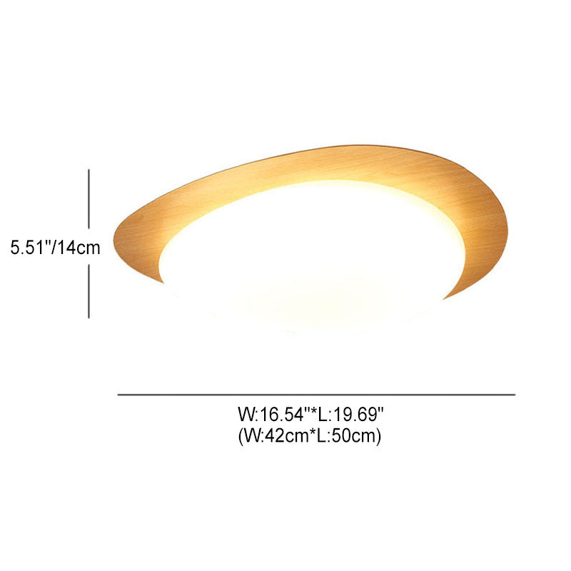 Nordic Style Iron Wood Grain Pebble LED Flush Mount Ceiling Fixture