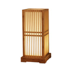 Minimalist Japanese Wooden Square Column Table Lamp with Single Light