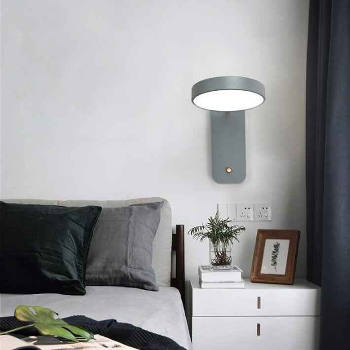 Nordic Minimalist Round Rotatable LED Wall Sconce for Reading