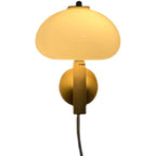 Nordic Vintage White Glass Dome Mushroom Wall Sconce Lamp with Single Light