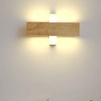 Minimalist Japanese Rectangular Log LED Wall Sconce Lamp with Rotatable Design