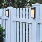 Waterproof Outdoor LED Wall Sconce Lamp with Solar-Powered Frosted Glass Design