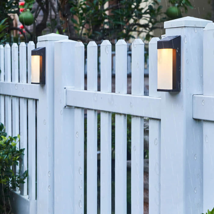 Waterproof Outdoor LED Wall Sconce Lamp with Solar-Powered Frosted Glass Design